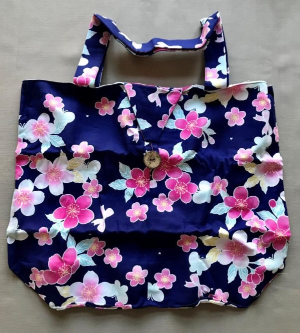 Japansk bæredygtig taske med små blomster