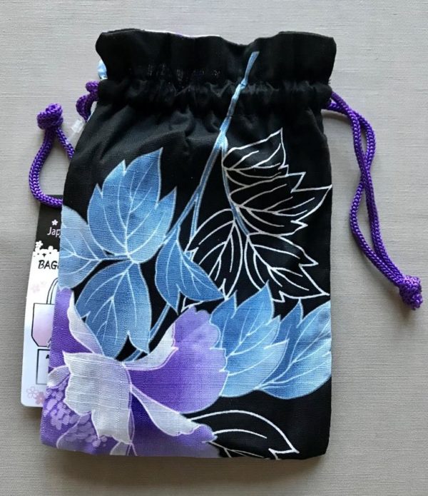 Japansk bæredygtig taske med store lilla blomster