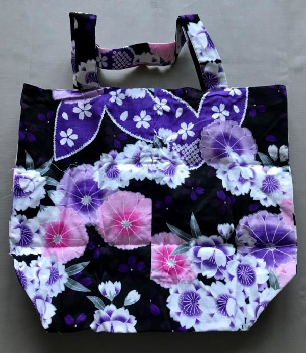 Japansk bæredygtig taske med forskellige blomster