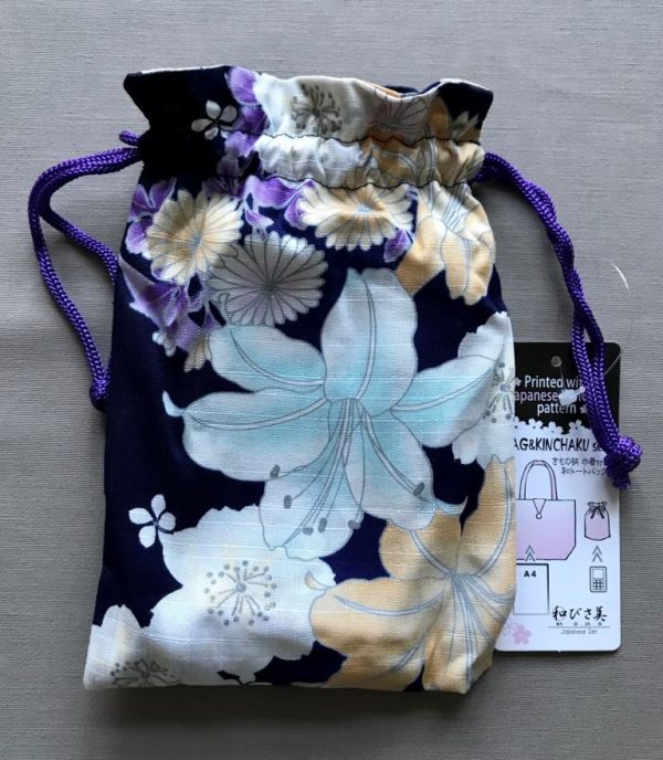 Japansk bæredygtig taske med gule blomster