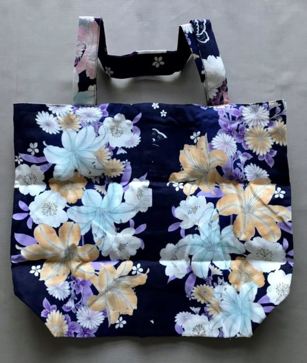 Japansk bæredygtig taske med gule blomster